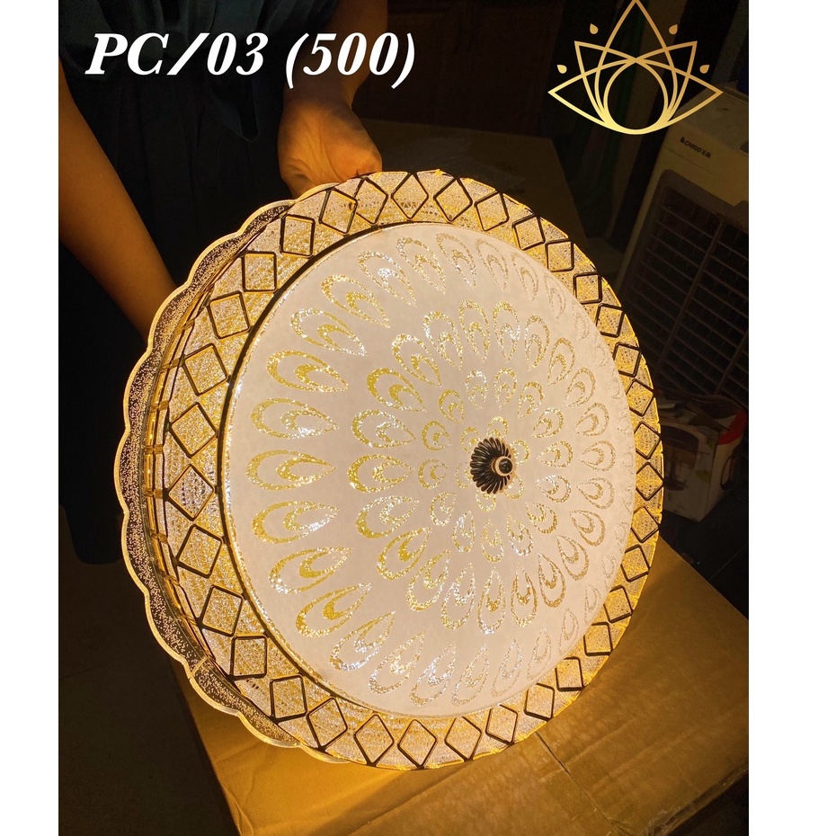 Đèn ốp trần pha lê MONSKY DOPTOP D500mm trang trí nội thất hiện đại, sang trọng.