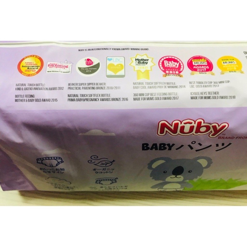 bỉm nuby siêu mỏng mùa hè, hàng chính hãng S40/M48/L46/XL44