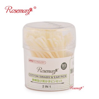 Bông ráy tai hộp tròn 2 chức năng lõi nhựa 95 que