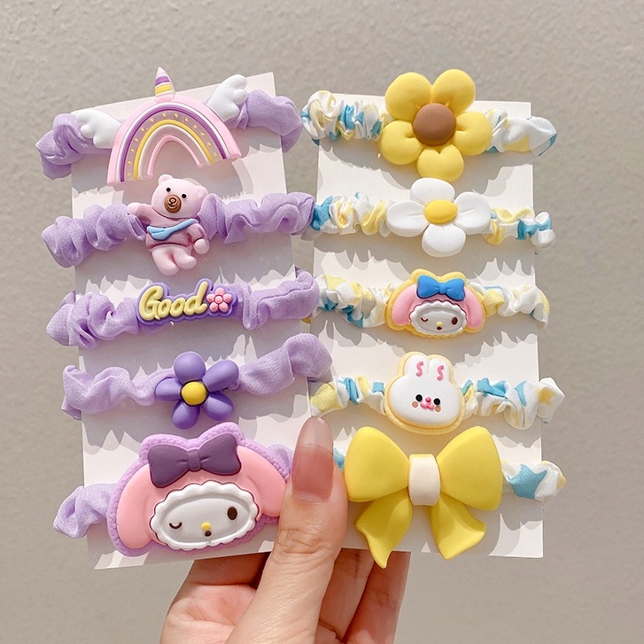 Bộ 10 Băng Đô Hoạt Hình Dễ Thương Cho Bé Gái