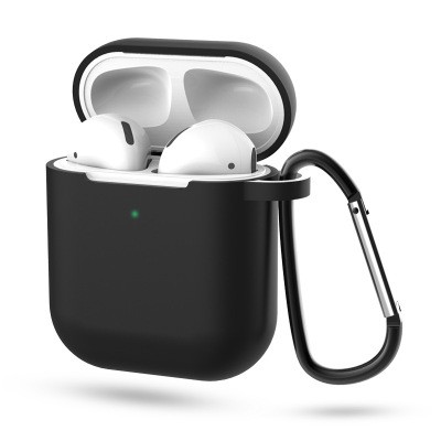 Airpods 2 case silicon tráng nhung chống sốc 1.5 mm có kèm móc chống rơi nút bảo vệ chân sạc