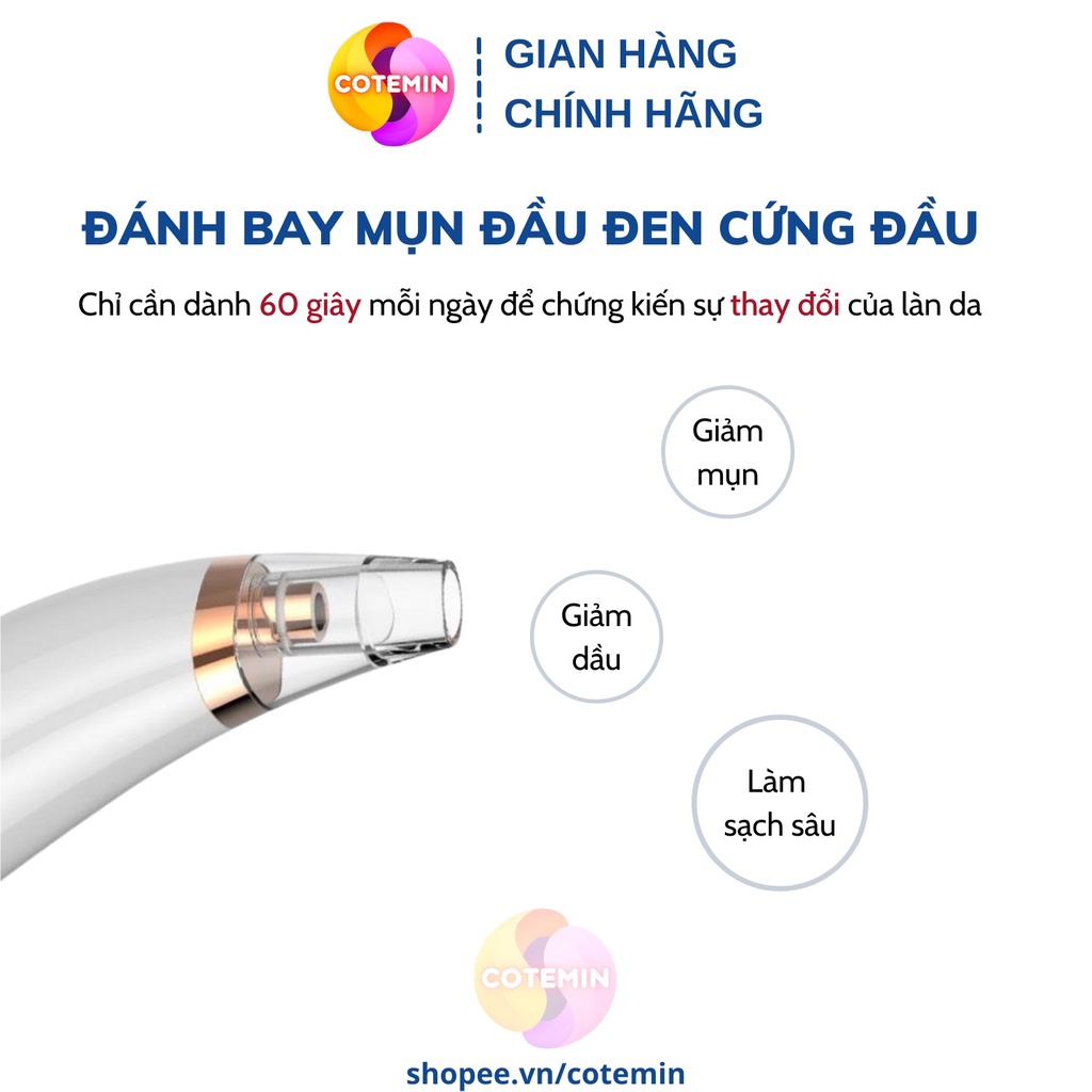 Máy hút mụn Black Head Detec Tor đầu đen mini cầm tay cao cấp máy khỏe Cotemin