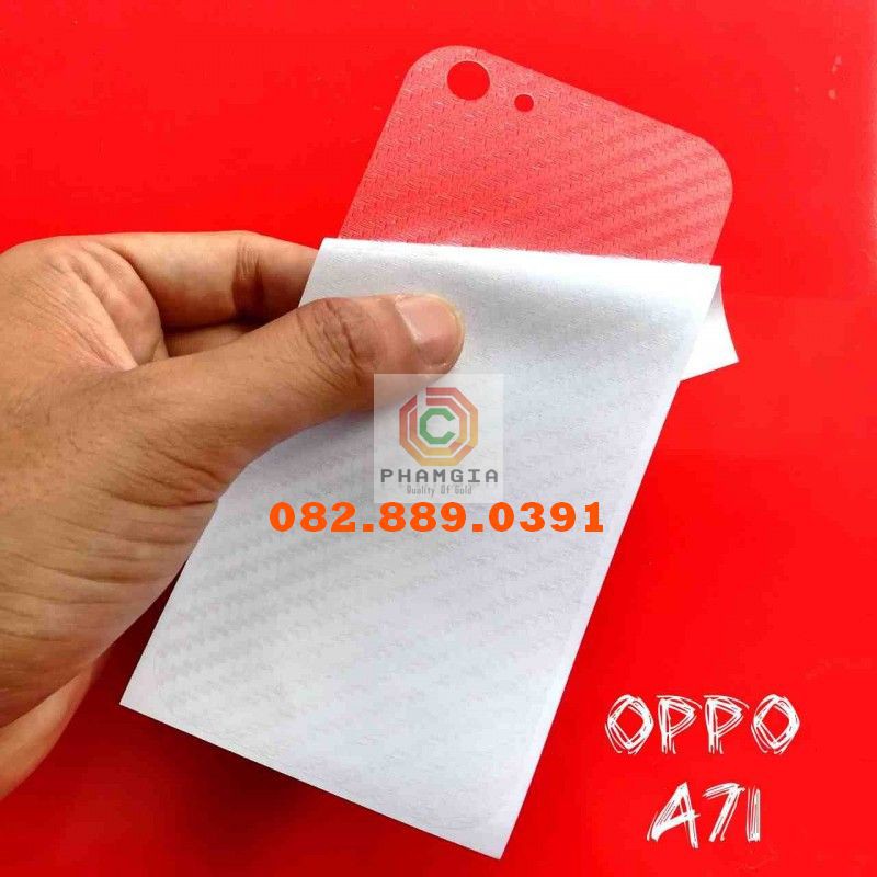 Miếng dán mặt lưng skin carbon Oppo A71/ A83/ A3S/ A7 2018/ A1K