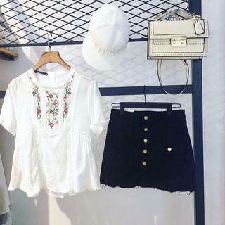 Áo babydoll đũi Zara xuất xịn A189