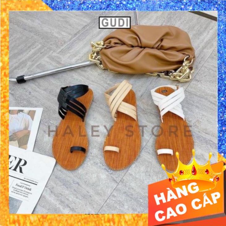 Giày Sandal nữ đế bệt chiến binh xỏ ngón dây mảnh quai chéo hot mùa hè 2021 đi biển đi chơi đi học  HALEY STORE