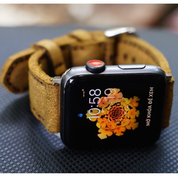 Dây đồng hồ Apple Watch , Iwatch , Iphone Watch Da Bò Lộn Nâu RAM Leather Classic 1960  Bền Đẹp