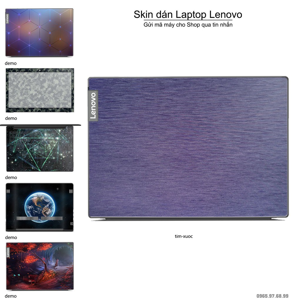 Skin dán Laptop Lenovo màu tím xước (inbox mã máy cho Shop)