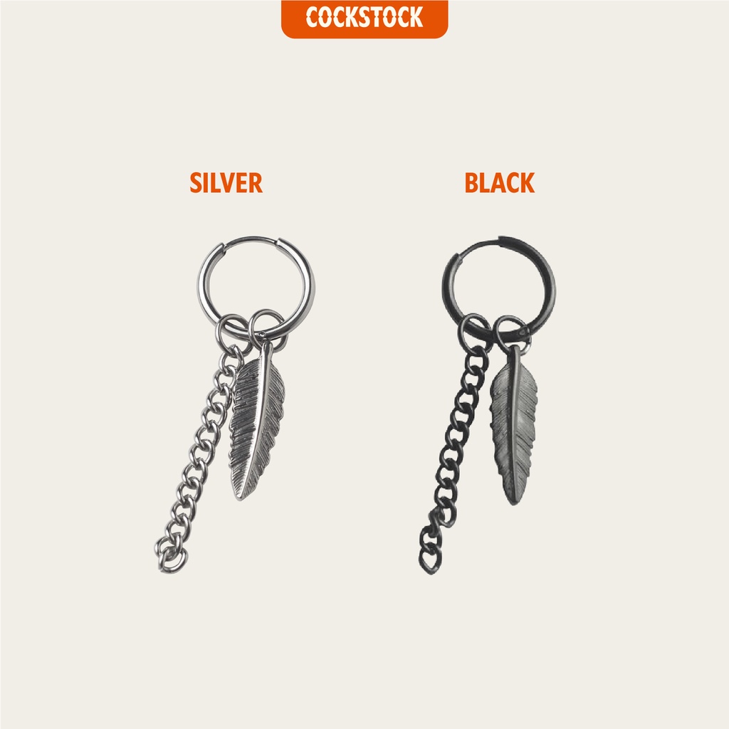 Khuyên tai vòng xích Feathers CockStock