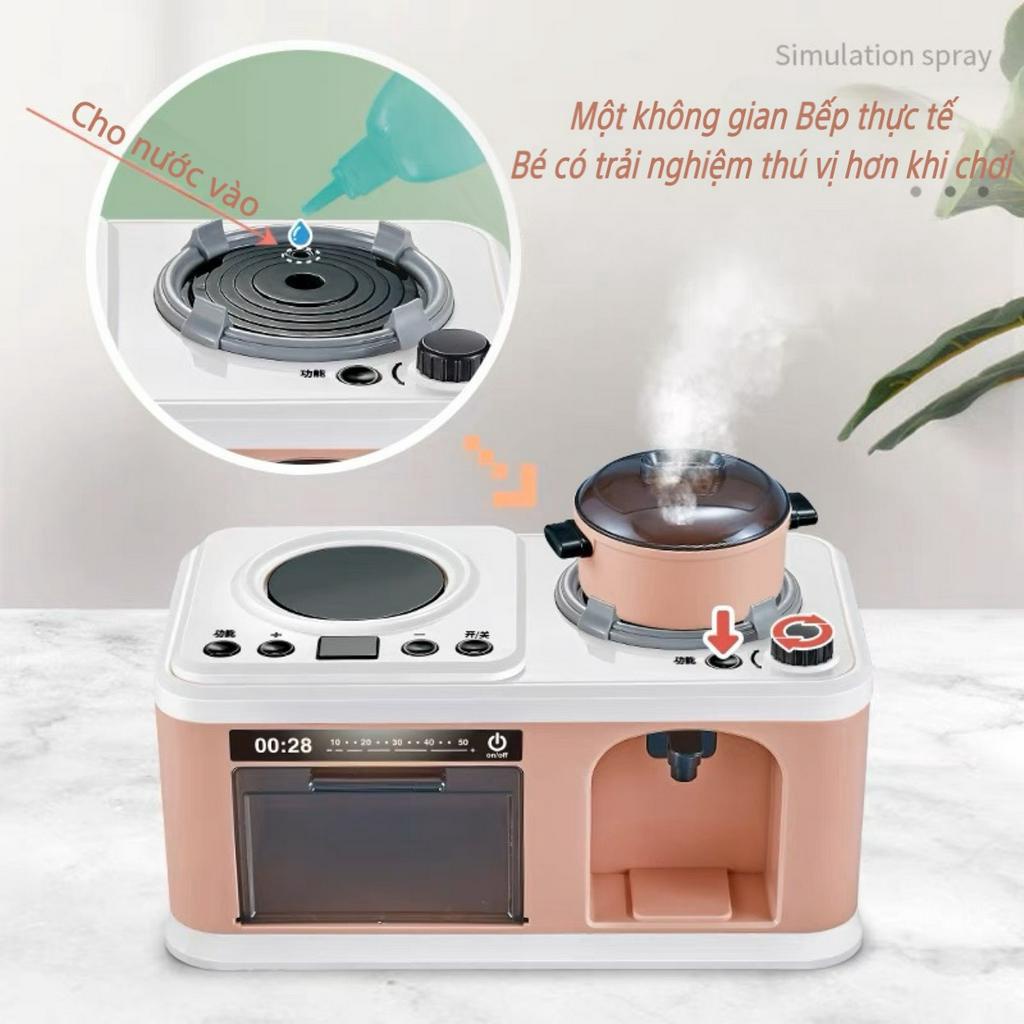 Bộ Bếp nấu ăn cho bé đa chức năng 30 chi tiết hiệu ứng hơi nước đồ chơi nhà bếp thế giới đồ chơi 1104