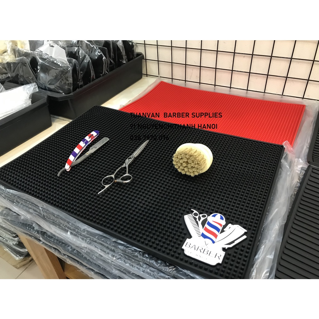 Thảm lót cao su tông đơ đồ nghề tóc barber