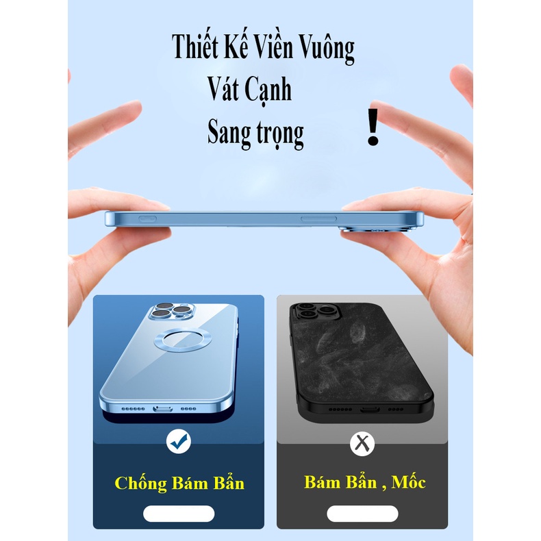 Ốp lưng IP "Hở Táo" viền vuông - Tích hợp kính bảo vệ Camera - IP 7plus/8plus/x/xr/xs/11/12/13/14/15 Pro/Promax