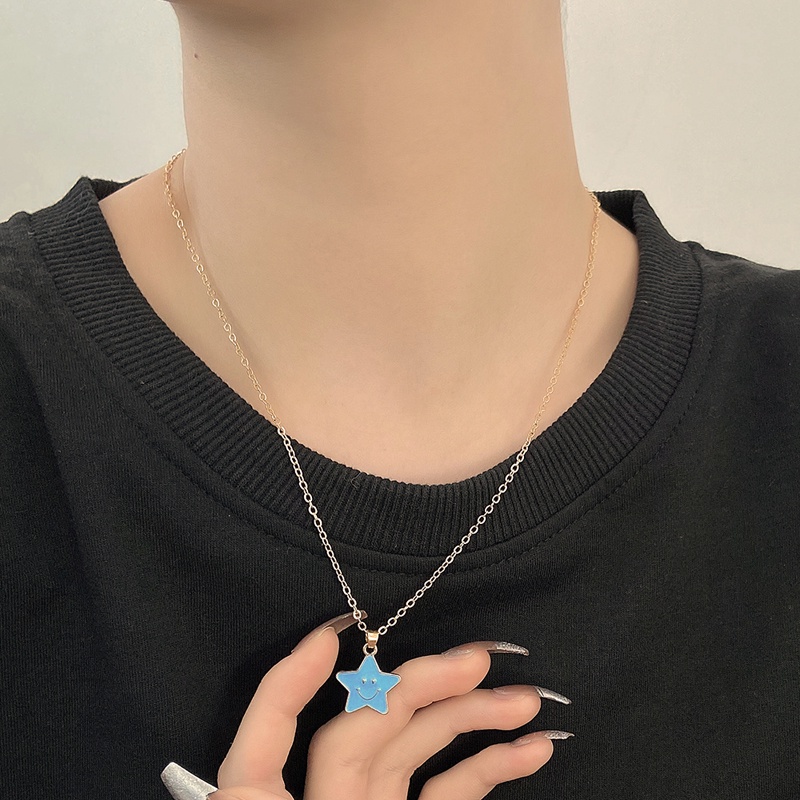 Vòng cổ Mặt Ngôi Sao Mặt Cười Nhiều Màu Sắc Thời Trang Cho Nam Nữ