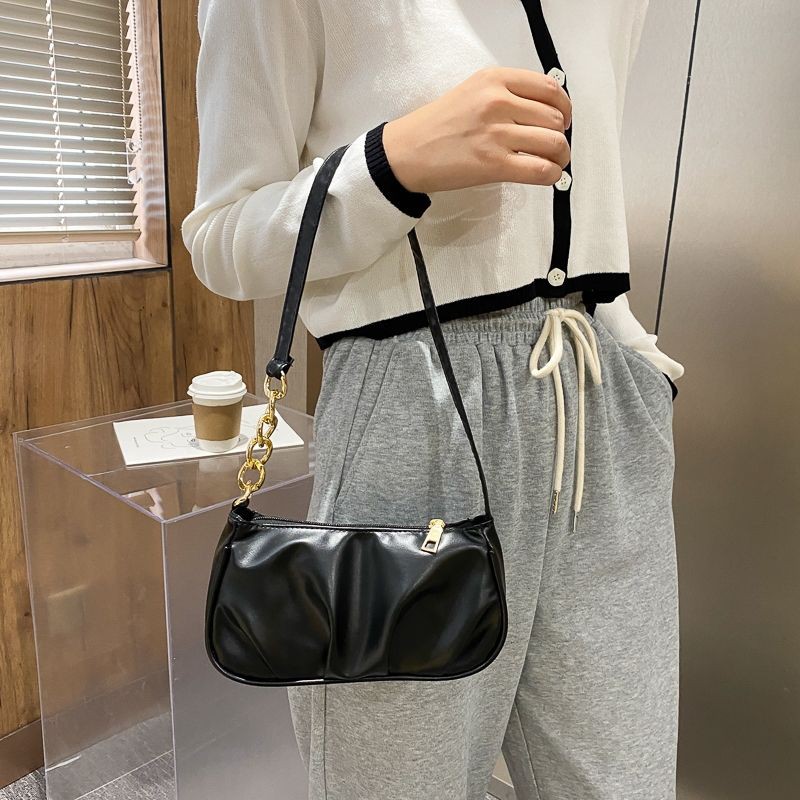 TÚI KẸP NÁCH MINI NỮ DA PU MỀM DÁNG NHÚM XINH XẮN HOT TREND TD