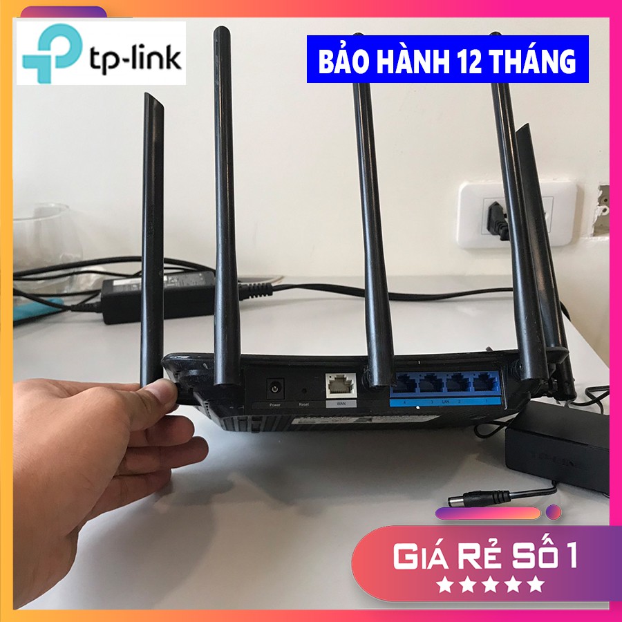 Bộ Phát Wifi TPlink 5 Râu WDR6500 - AC1.350Mbs, Băng tần kép Siêu Khỏe (FREESHIP)