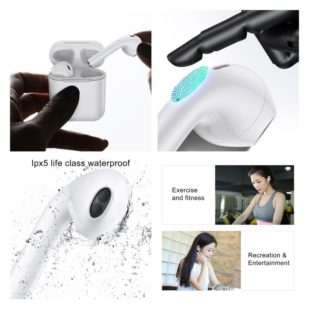 RSH Mini-2 TWS Wireless Smart Touch Earphones Sports Earbuds Headset With Cartoon Pikachu Rabbit Shape Charging Box