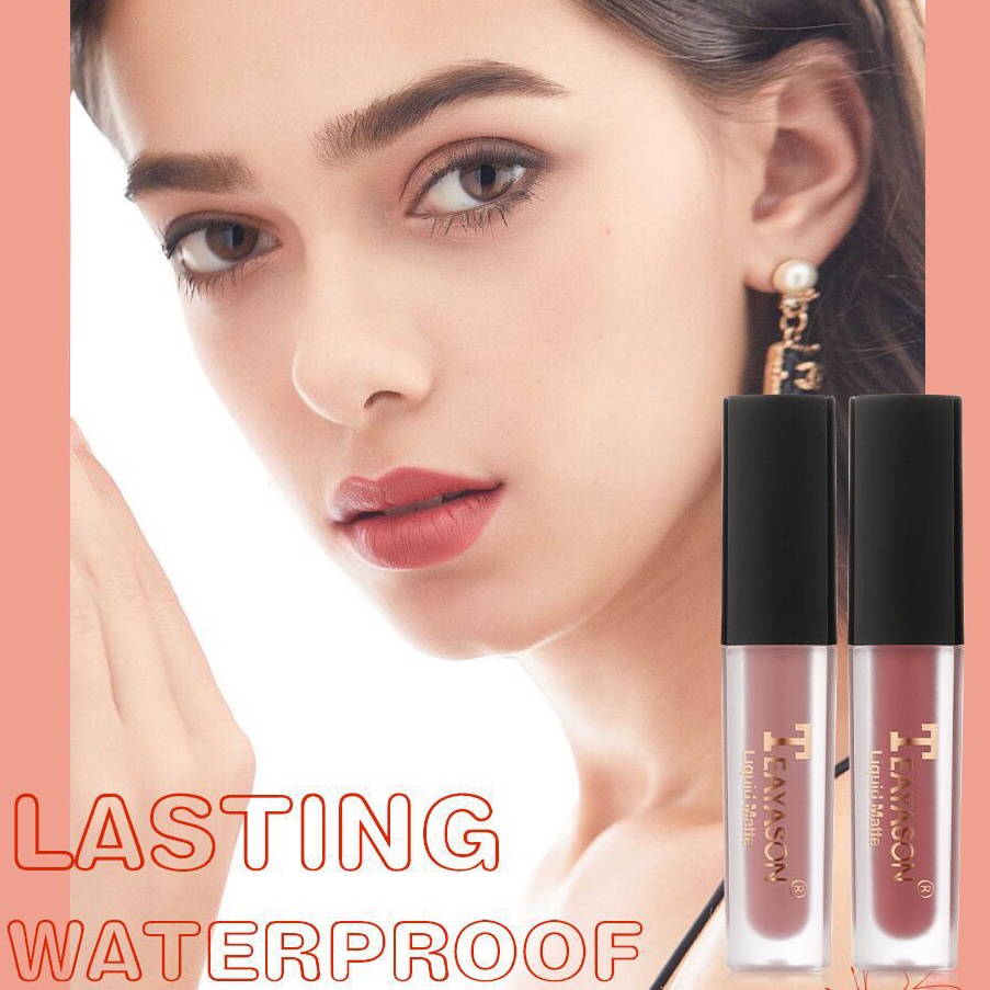 Teayason Son Môi Dưỡng Ẩm Dạng Lỏng Màu Nhung Mờ Mịn Màng Chống Nước