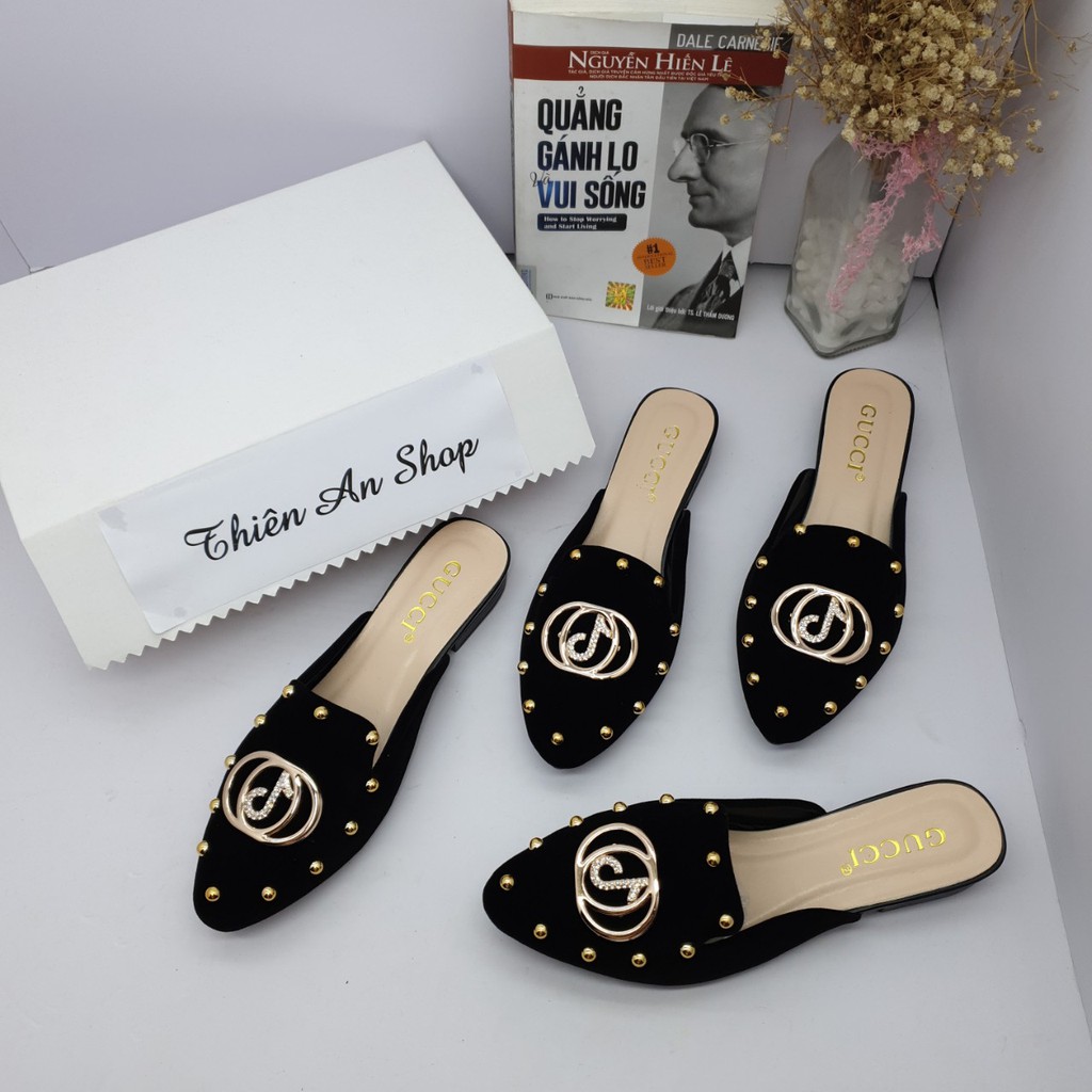 Sục nữ - dép sục nữ - giầy sục nữ - sục nhung đinh mũi nhọn cao 3p Thiên An MS: TA08 | BigBuy360 - bigbuy360.vn