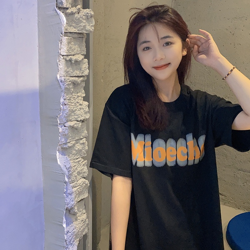 NRVP Áo Thun Nữ Oversize Cổ Tròn Thời Trang Hàn Quốc