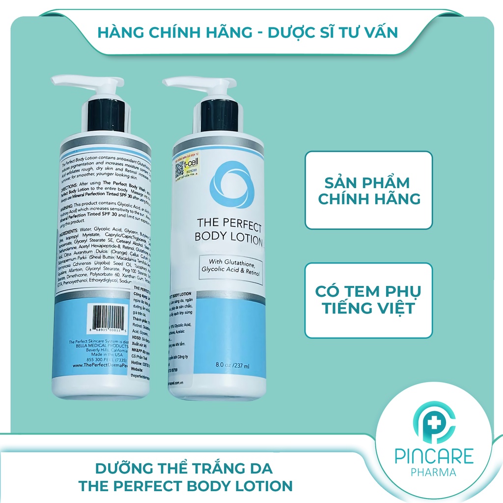 Dưỡng thể trắng da The Perfect Body Lotion 237ml - Hàng chính hãng - Nhà thuốc PinCare