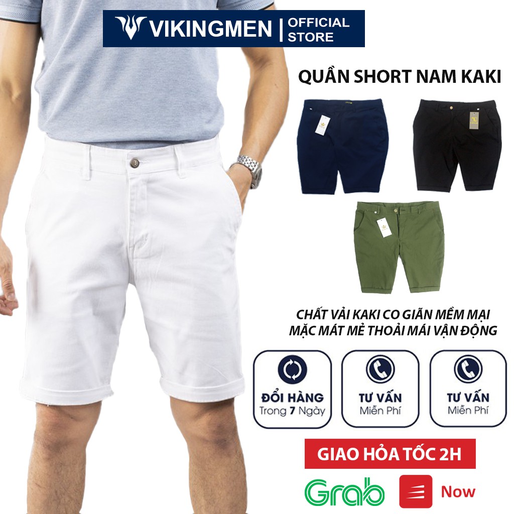 Quần short nam trắng kaki, quần kaki nam ngắn trắng co giãn cao cấp mặc thoải mái màu trắng đen H3