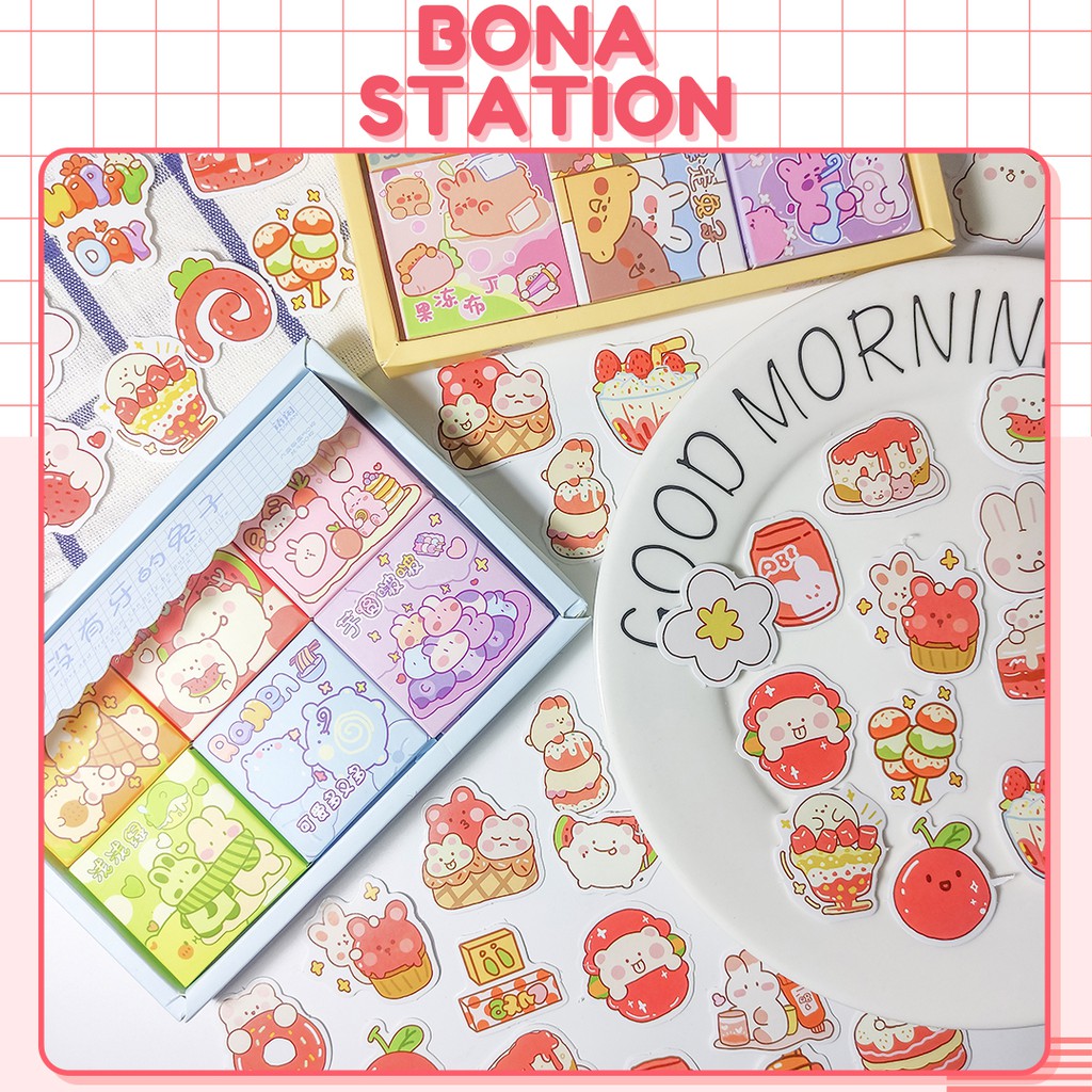 Hộp 300 miếng sticker dễ thương Yuxian dán sổ | BSB280