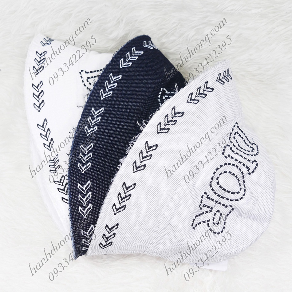 Nón tai bèo cụp 2 mặt thêu rích rắc chữ vành nhỏ 6,5cm, mũ tai bèo vành nhỏ phù hợp cho nữ