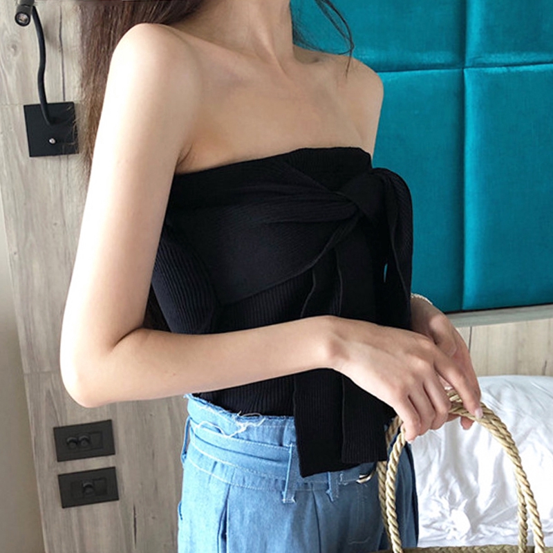 Áo dệt kim nữ không tay hở lưng gợi cảm | BigBuy360 - bigbuy360.vn