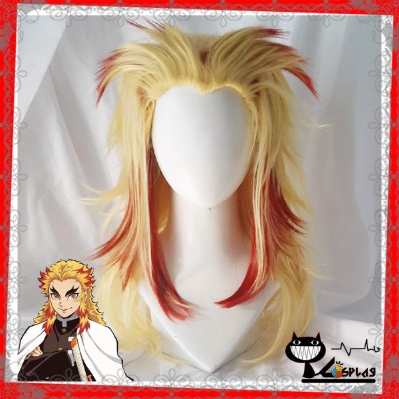 [sẵn] Wig/tóc giả cosplay Rengoku (Viêm trụ) - Demon Slayer: Kimetsu no Yaiba màu vàng đỏ [Miu Cosplay]