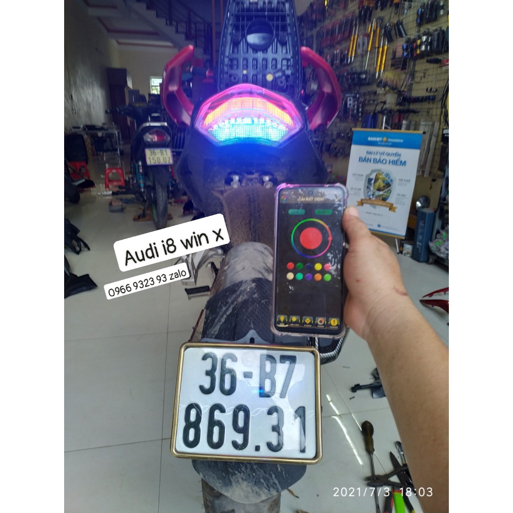 Đèn Audi Demi i8 hiệu ứng cho Ex155-Win X - bảng mạch chỉnh app 7 màu
