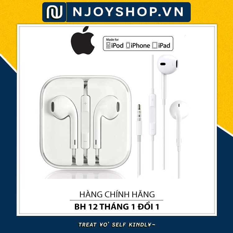 [FULL BOX] TAI NGHE IPHONE 6/6S CỔNG 3.5M CHÍNH HÃNG APPLE ZIN BÓC MÁY BẢO HÀNH 12 THÁNG