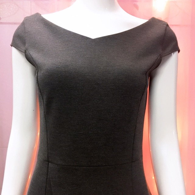 Đầm trung niên nữ màu xám lông chuột