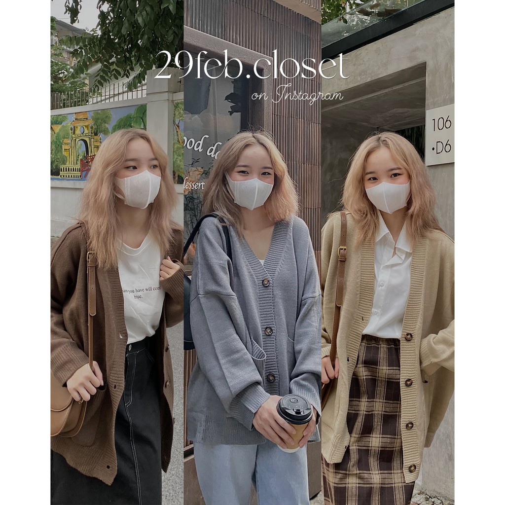 [Ảnh thật/video 29feb] Áo khoác cardigan trơn dày dặn mặc đôi nam nữ