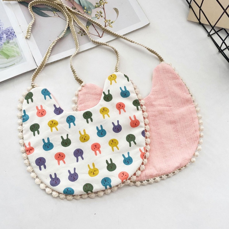 Yếm Ăn Cotton In Họa Tiết Xinh Xắn Cho Bé Sơ Sinh