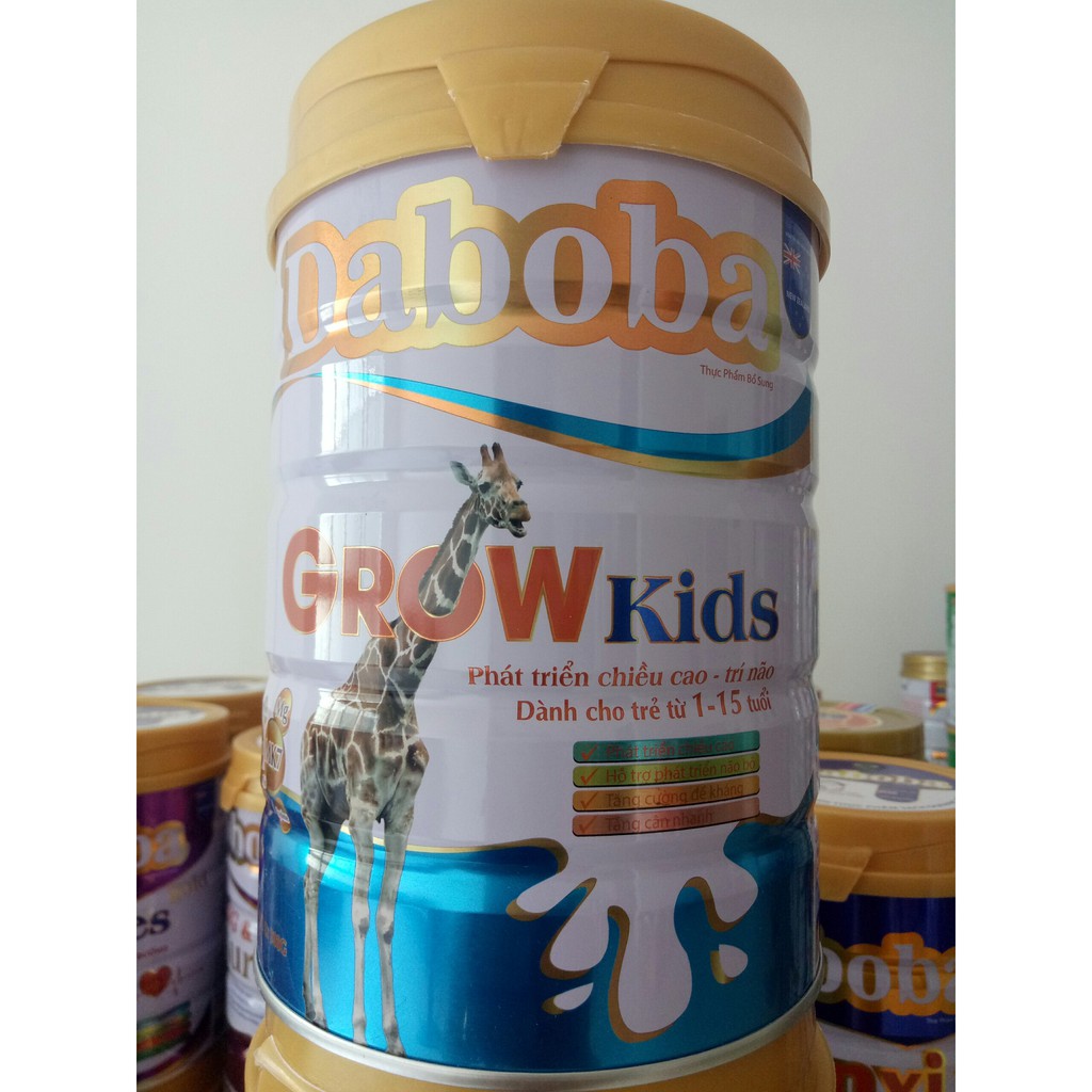 [Combo 2 lon] Sữa công thức tăng chiều cao, phát triển trí não cho trẻ Grow Kid Daboba lon 900g