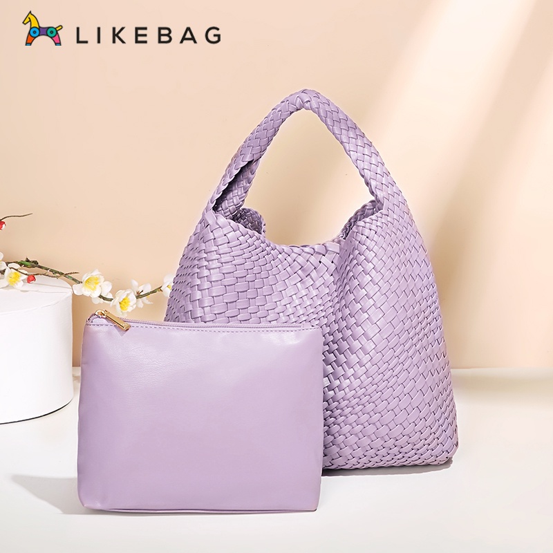 Túi tote lớn LIKEBAG đan dệt tay đa năng kèm ví nhỏ thời trang thời trang nữ