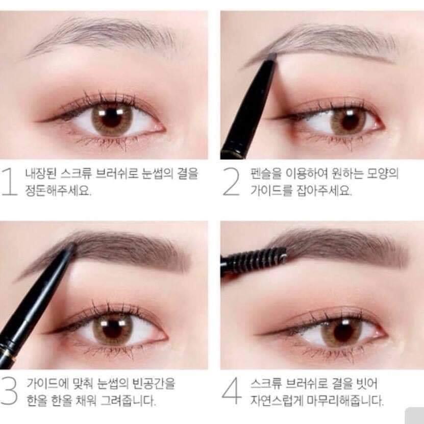 (HÀNG CHUẨN AUTH) Chì Kẻ Mày Hàn Quốc 2 đầu Karadium Flat Eyebrow Pencil 0.3g