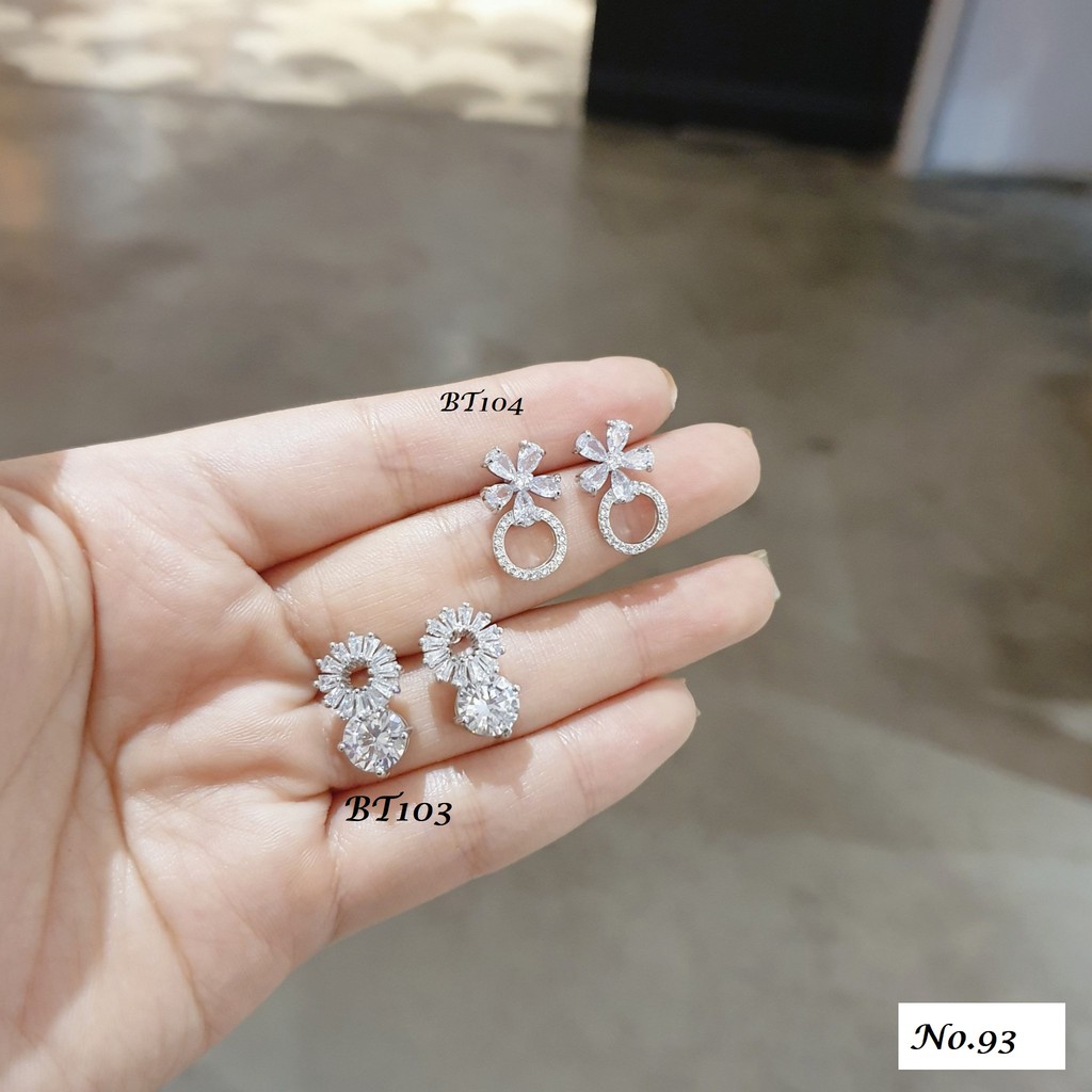 Bông Tai Nữ Bạc sang trọng trẻ trung hoa tai bạc đẹp trang sức cao cấp No.93 Jewelry