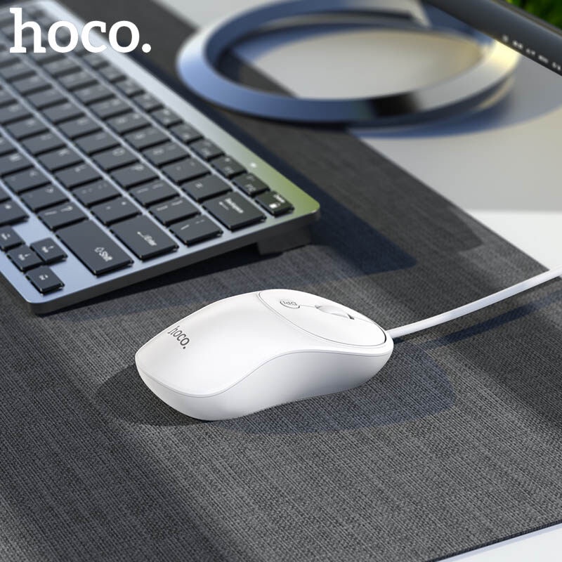 Chuột có dây USB Hoco GM13 DPI 1000/1600, nút 4D nên thao tác dễ dàng, chất liệu ABS + PVC bền, dây kết nối dài 1.5m