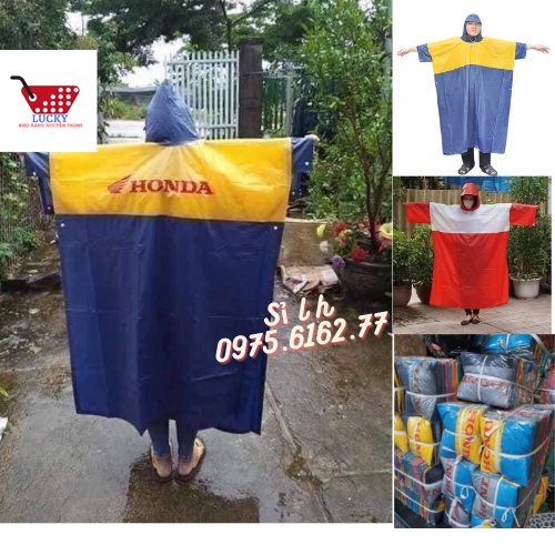 Áo Mưa Nhựa Cánh Dơi HONDA- Nhựa dẻo- to -dày