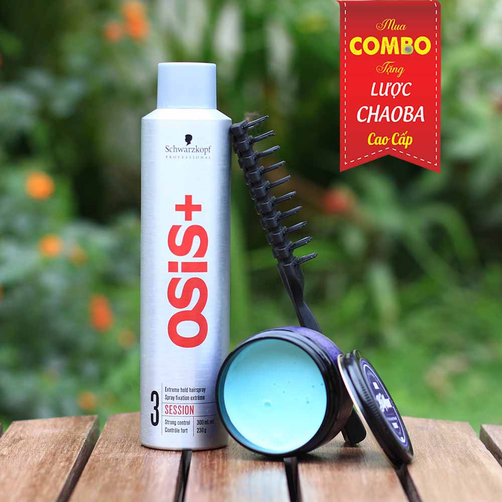 [CHÍNH HÃNG - BYVILAIN SHOP TPHCM] Gôm osis+ 3 Session Finish 300ml + Sáp vuốt tóc Blumaan Pomade 3.7 oz + tặng lượ