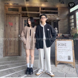 Áo khoác Cadigan đôi chất nỉ in chữ STR đơn giản