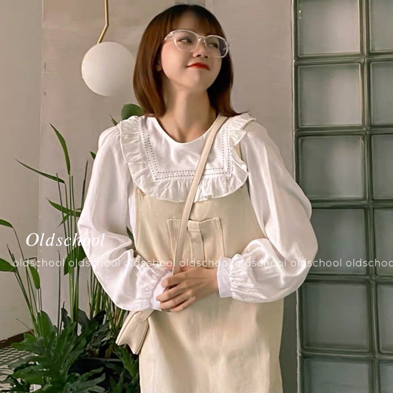 ÁO BABYDOLL VIỀN CHỈ ULZZANG (ảnh thật/sẵn)