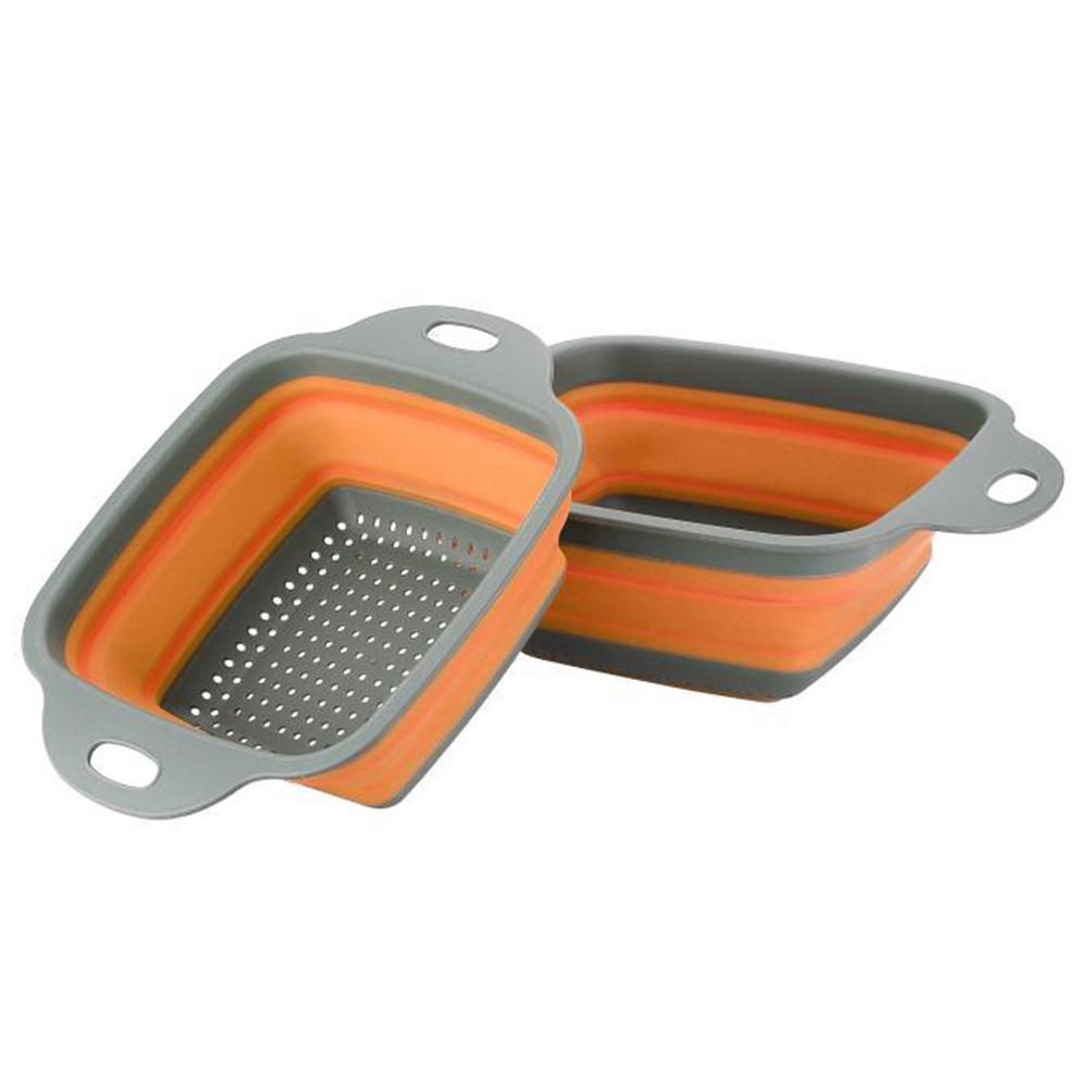 Set 2 rổ silicone gấp gọn được tiện dụng