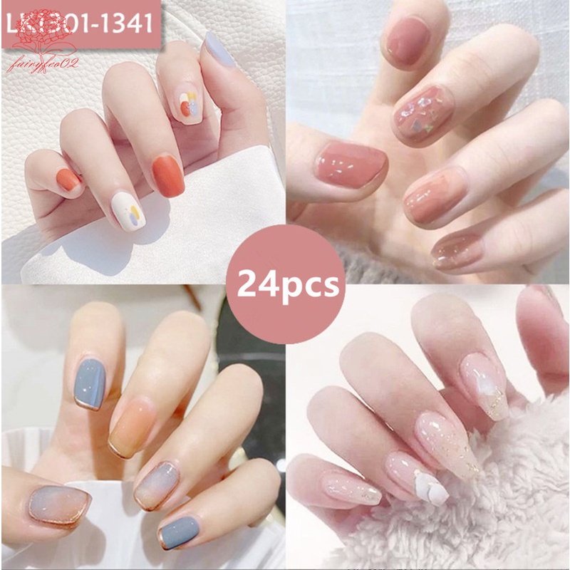 Bộ 24 Móng Tay Giả Kèm Keo Dán Tiện Dụng