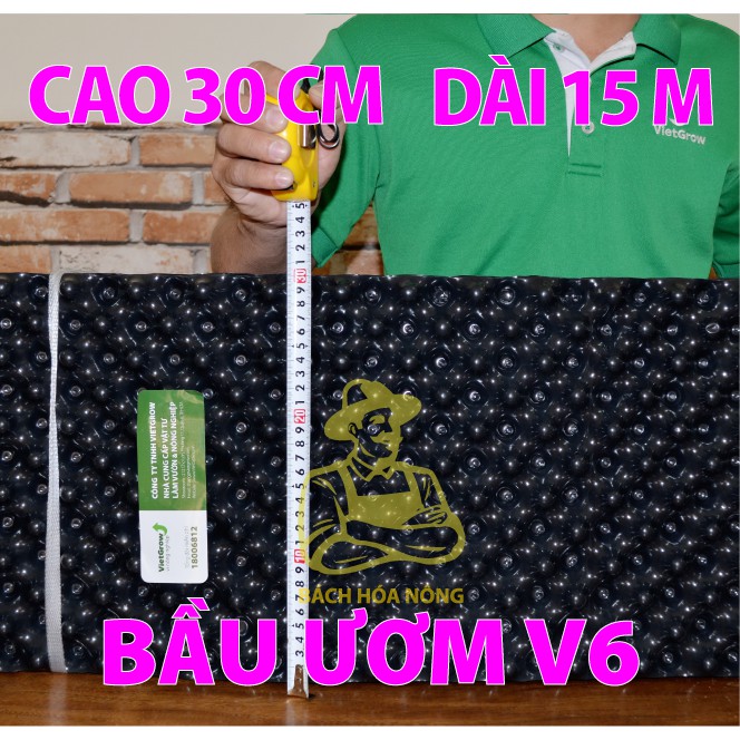 Bầu ươm V6 cao 30cm dài 15m, dầy 0.7mm, sản phẩm tặng kèm đinh ốc