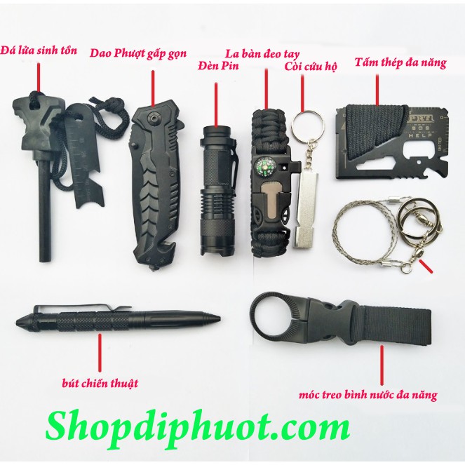 [ĐỒ SINH TỒN BÁN CHẠY ]Hộp sinh tồn SOS 9 Món - hàng cực xịn - chất lừ - sống nơi hoang dã không còn lo lắng | BigBuy360 - bigbuy360.vn