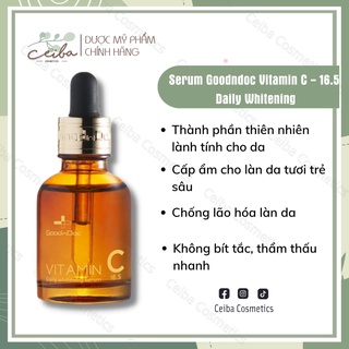 Serum Tinh Chất Dưỡng Ẩm Trắng Sáng Da Chống Lão Hoá Vitamin C 16.5 Daily Whitening GoodnDoc/ Phục hồi B5 30 mL