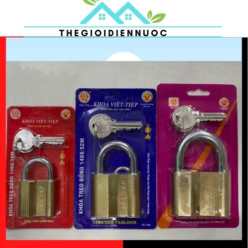 Ổ khoá việt tiệp loại tốt chính hãng, khoá treo đồng bấm, nhiều kích cỡ