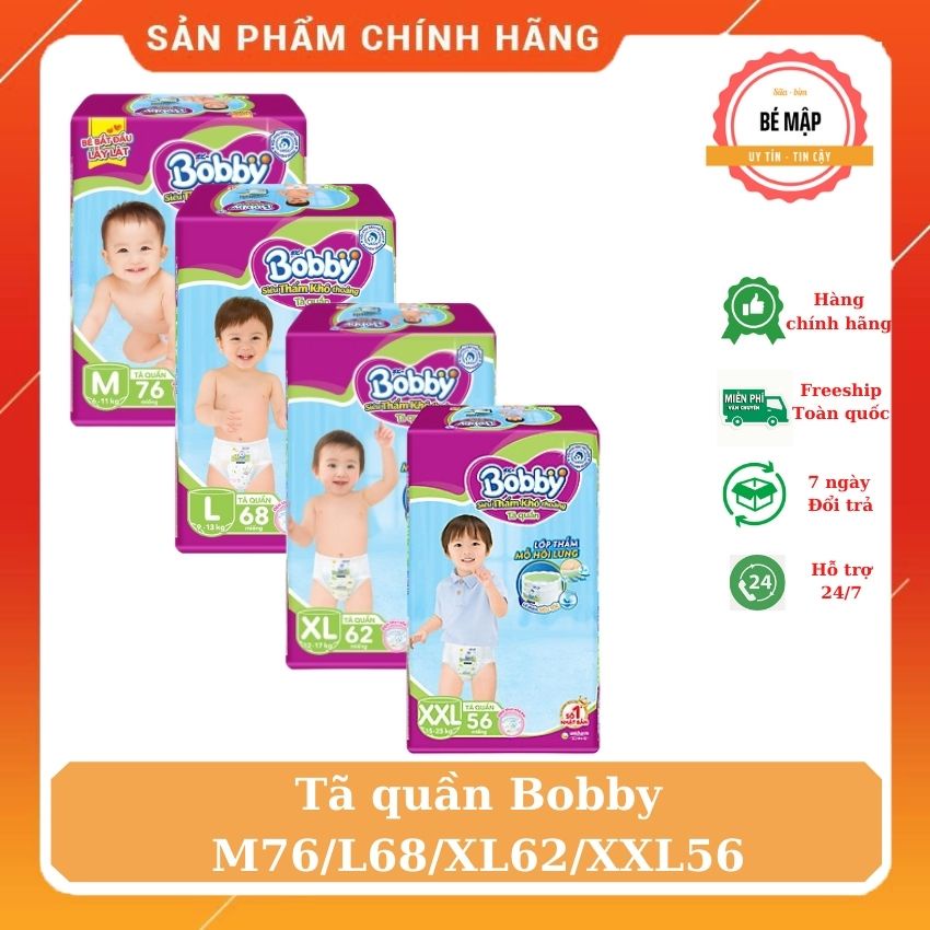 Tã quần Bobby M76/L68/XL62/XXL56