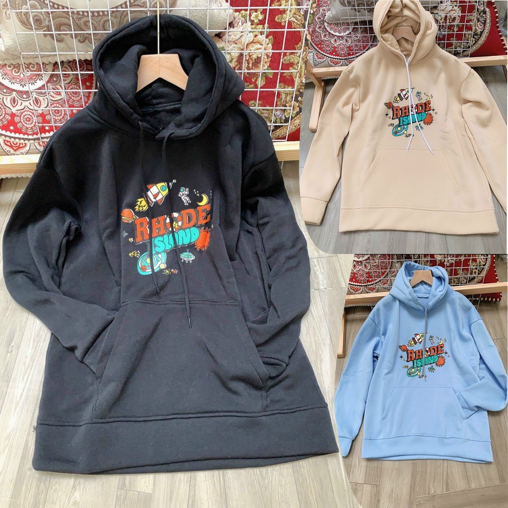 [Video+Ảnh Thật] Áo Khoác Nỉ Nữ Hoodie In Chữ RHORE Nón 2 Lớp Free Size 70kg AK131 TD Fashion